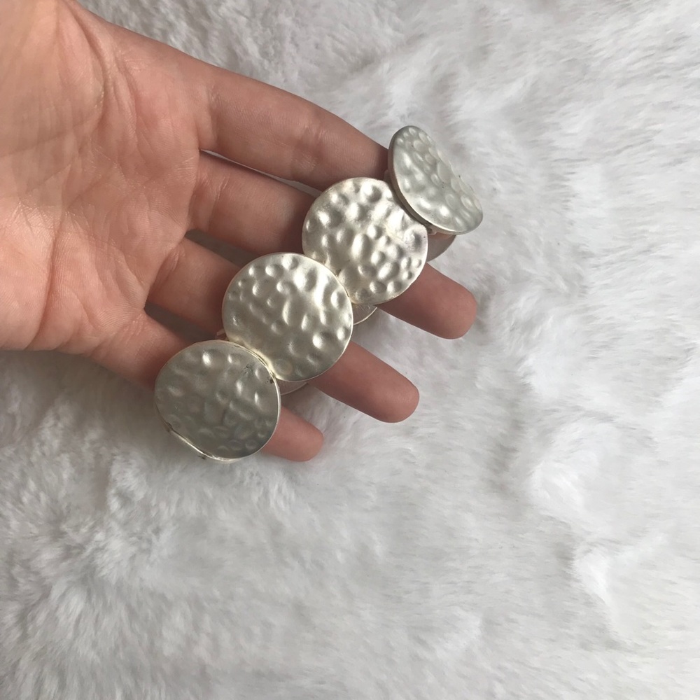 Silver colored bracelet